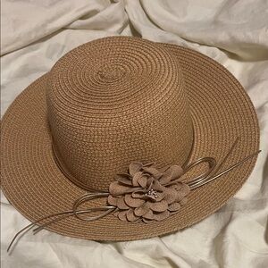 Elegant Tan Floral Women's Hat